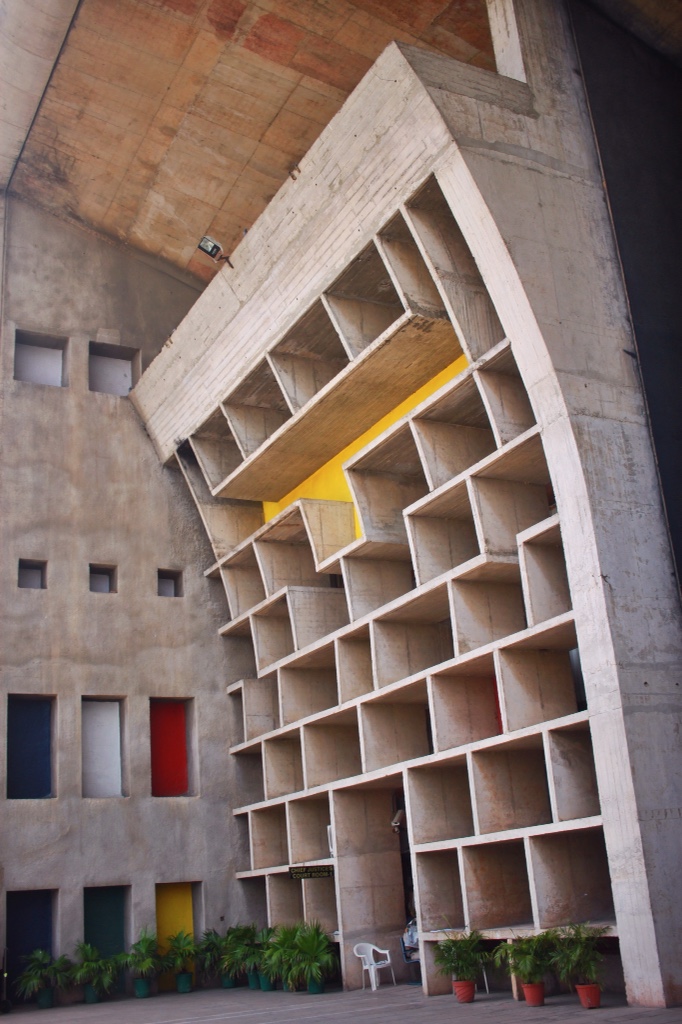 Le Corbusier's beautiful High Court building in Chandigarh, India. 